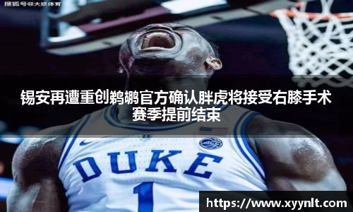 锡安再遭重创鹈鹕官方确认胖虎将接受右膝手术赛季提前结束
